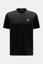 Front view of Belstaff Crew neck T-shirt black in lightweight pure cotton jersey, slim fit, soft feel, featuring clean lines and a subtle woven label.