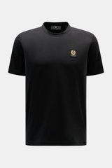 Front view of Belstaff Crew neck T-shirt black in lightweight pure cotton jersey, slim fit, soft feel, featuring clean lines and a subtle woven label.