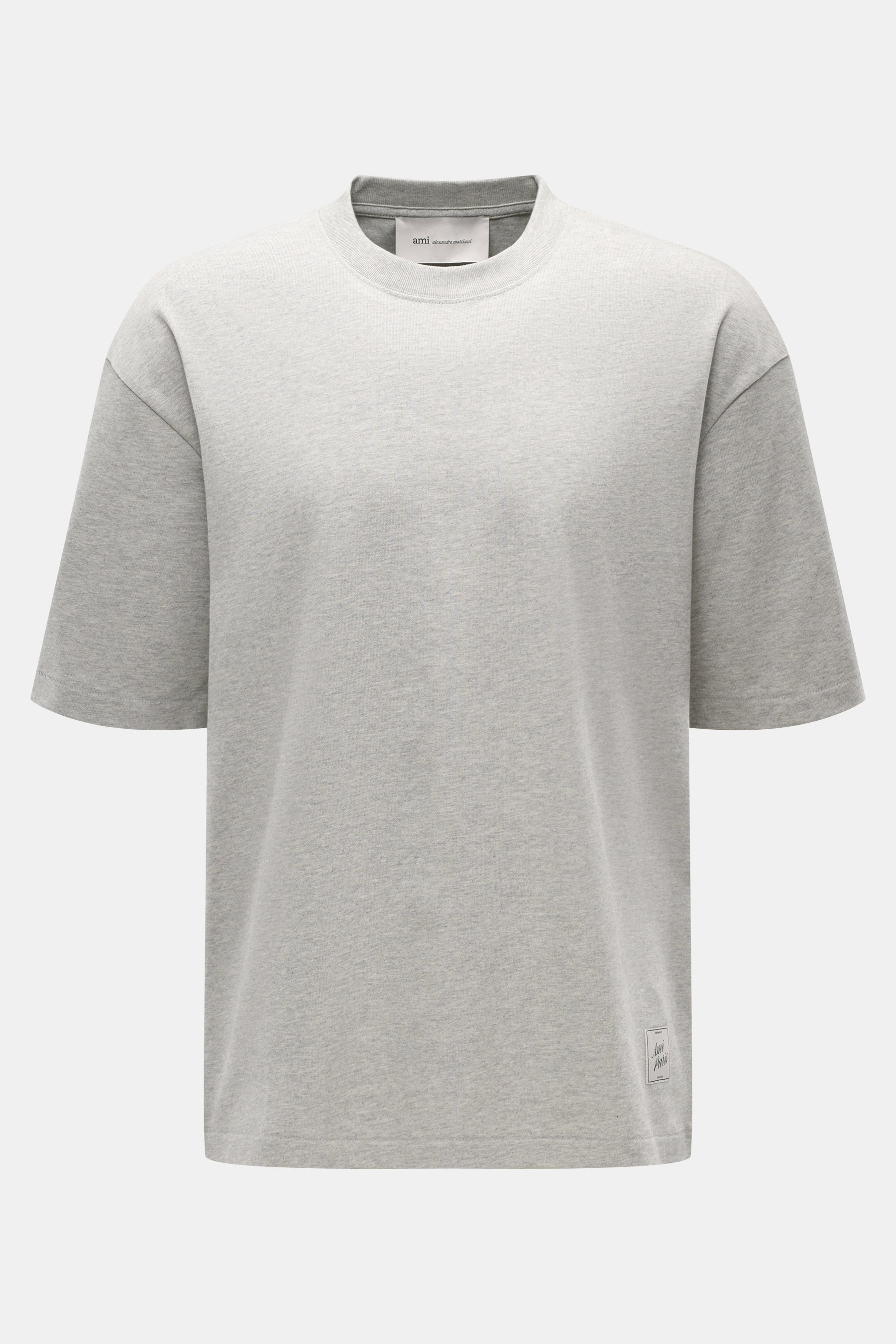 Ami Paris Rundhals-T-Shirt grau meliert
