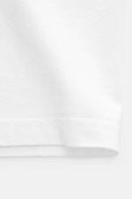 Maison Kitsuné White crew neck T-Shirt front view showing pure cotton fabric with a slightly textured feel, regular fit, boxy cut, crew neckline, and distinctive fox print on the chest.