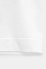 Jacquemus Crew Neck T-Shirt white shown from front close-up, pure cotton, soft touch, slim fit, grosgrain with logo stitching on chest.