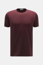 Front view of Kiefermann Crew neck T-shirt 'Hero' burgundy, slim fit with crew neck, made from a blend of cotton and modal, elasticated fabric with a soft touch.