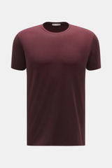 Front view of Kiefermann Crew neck T-shirt 'Hero' burgundy, slim fit with crew neck, made from a blend of cotton and modal, elasticated fabric with a soft touch.