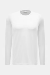 Kiefermann Crew neck long sleeve 'Alberts' white shown from the front, slim fit jersey in modal and cotton, elasticated fabric, soft touch, crew neck.