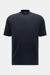 Kiefermann Rundhals-T-Shirt 'Paddys' navy, Slim Fit aus reiner, leicht elastischer Baumwolle mit weichem Griff, Vorderansicht mit Rundhalsausschnitt.