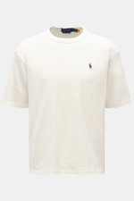 Front view of Polo Ralph Lauren Crew neck T-shirt white, a pure cotton, heavy fabric, regular fit tee with crew neck and signature logo stitching on the chest.

<p>A timeless classic for hot days: This T-shirt by POLO RALPH LAUREN features a signature log