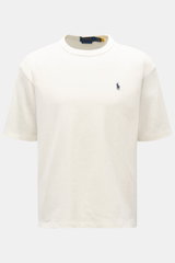 Front view of Polo Ralph Lauren Crew neck T-shirt white, a pure cotton, heavy fabric, regular fit tee with crew neck and signature logo stitching on the chest.

<p>A timeless classic for hot days: This T-shirt by POLO RALPH LAUREN features a signature log