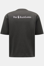 Polo Ralph Lauren Rundhals-T-Shirt dunkelgrau in Regular Fit, schwere Baumwolle, Rückansicht mit weißem Logo-Stitching, Boxy Fit.
