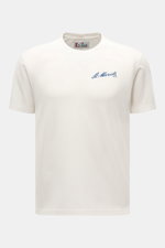 MC2 Saint Barth Rundhals-T-Shirt 'Arnott Warm' offwhite, Frontansicht, Slim Fit, reine Baumwolle, weicher Stoff, dezenter Brustprint "St. Moritz