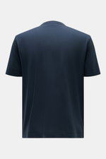 Rückansicht des 04651/ A trip in a bag Rundhals-T-Shirts navy, Jersey aus reiner Baumwolle, weicher Griff, Slim Fit, Rundhalsausschnitt, kleines Weblabel, kurze Saumschlitze.