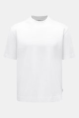 Weißes 04651/ A trip in a bag Rundhals-T-Shirt 'Nunu Tee Baguette' aus schwerem Baumwoll-Jersey, Frontansicht, Regular Fit, kleines Weblabel.
