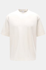 04651/ A trip in a bag Rundhals-T-Shirt 'If Tee' creme, von vorne fotografiert, aus elastischer Baumwolle, Regular Fit, weicher Griff, schwerer Stoff, Weblabel in Seitennaht.