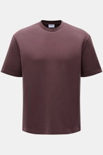 Frontansicht des 04651/ A trip in a bag Rundhals-T-Shirts 'If Tee' bordeaux aus elastischer Baumwolle mit weichem Griff, Regular Fit, Rundhalsausschnitt, Weblabel in Seitennaht.