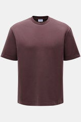Frontansicht des 04651/ A trip in a bag Rundhals-T-Shirts 'If Tee' bordeaux aus elastischer Baumwolle mit weichem Griff, Regular Fit, Rundhalsausschnitt, Weblabel in Seitennaht.