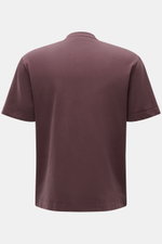 04651/ A trip in a bag Rundhals-T-Shirt 'If Tee' bordeaux, Rückansicht, Jersey-Baumwolle, weicher Griff, schwere Qualität, Regular Fit, Weblabel Seite.