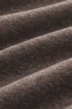 Close-up, angled view of the fine cotton knit fabric of the Brunello Cucinelli Knit T-shirt grey-brown melange showing its slightly textured fine knit pattern. With its airy cotton knit, this stylish T-shirt by BRUNELLO CUCINELLI offers a luxuriously ligh