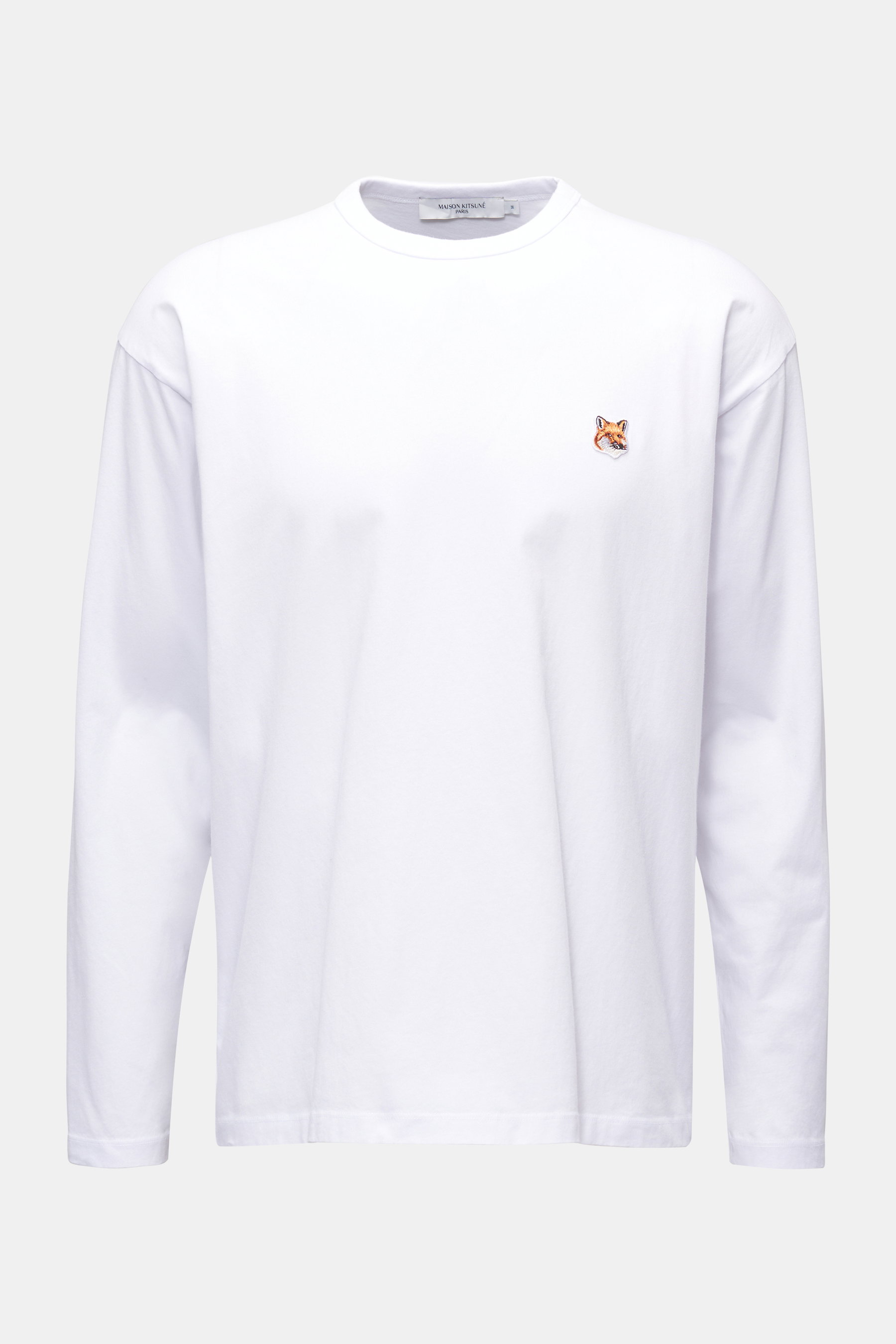 Maison Kitsuné Rundhals-Longsleeve weiß