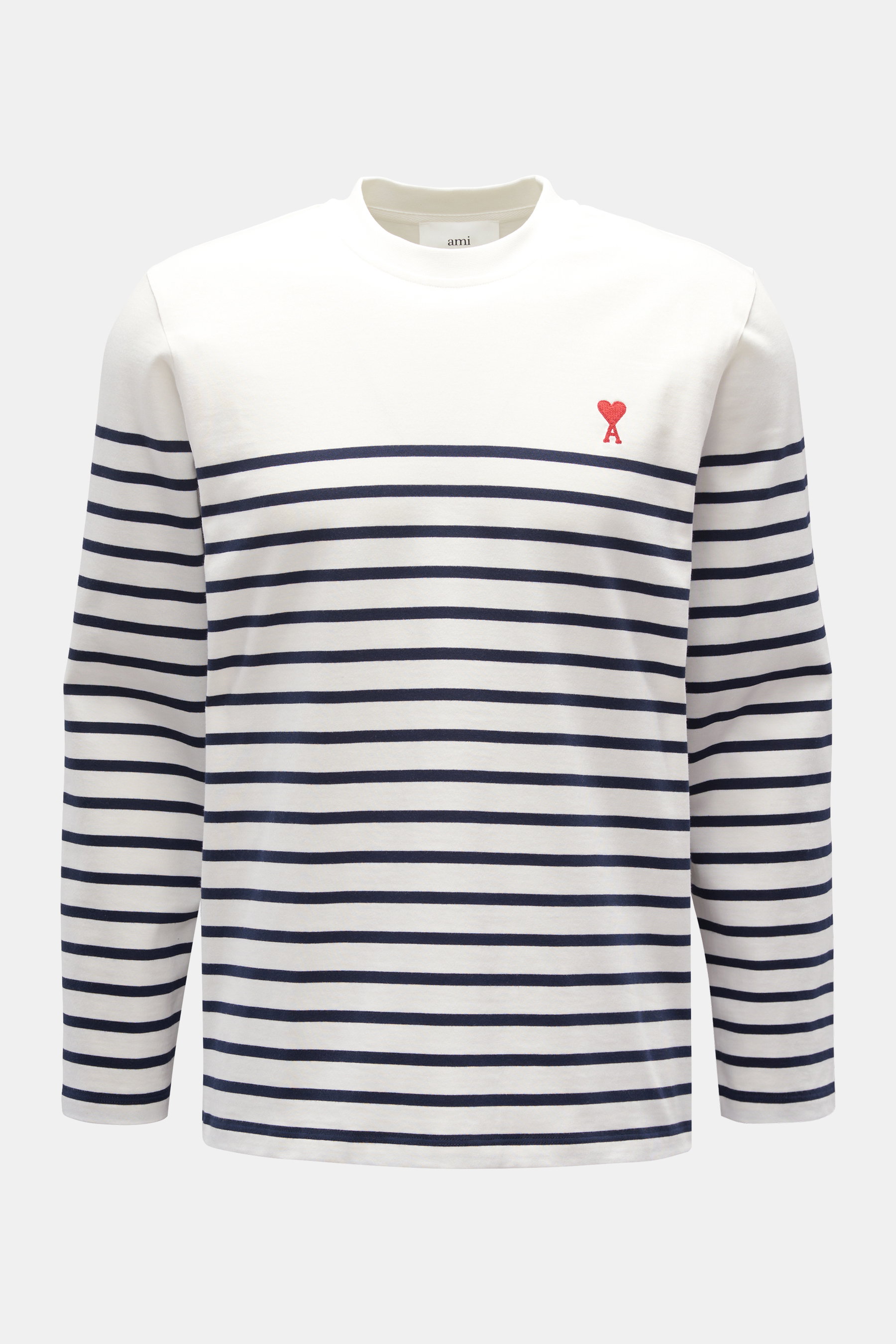 AMI PARIS crew neck jumper white/navy striped