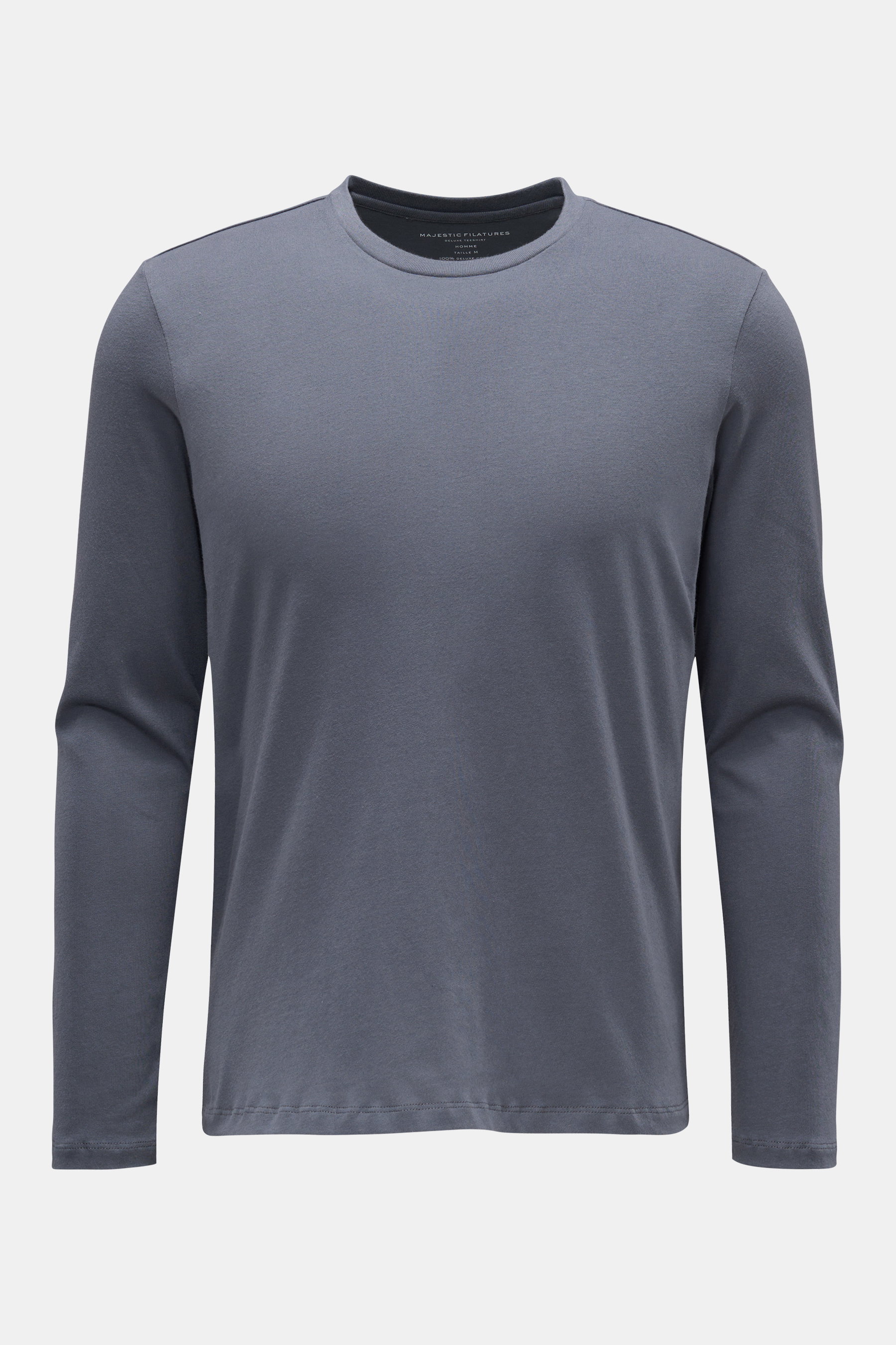 Majestic Filatures Rundhals-Longsleeve 'James' dunkelgrau