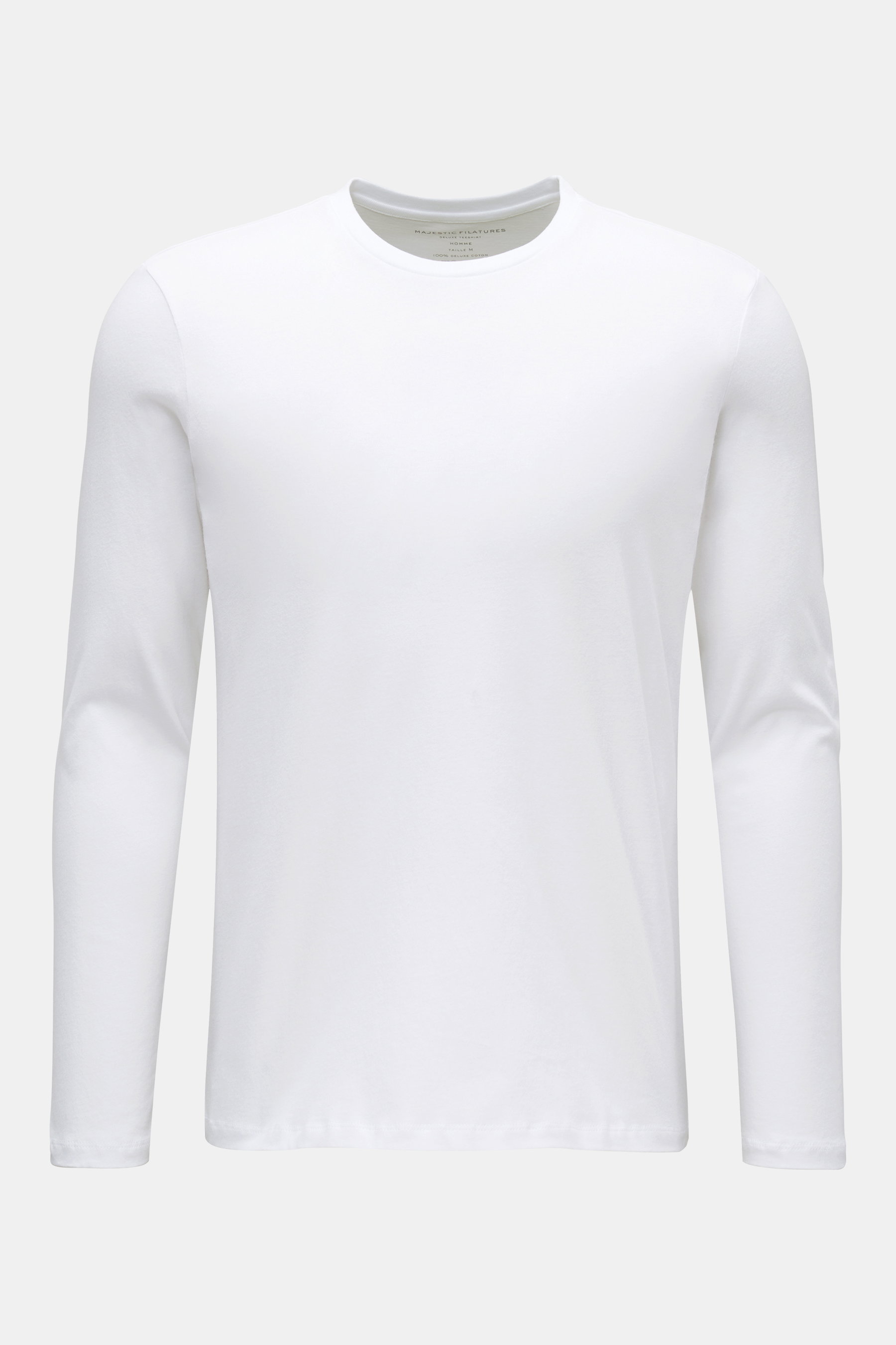 Majestic Filatures Rundhals-Longsleeve 'James' weiß