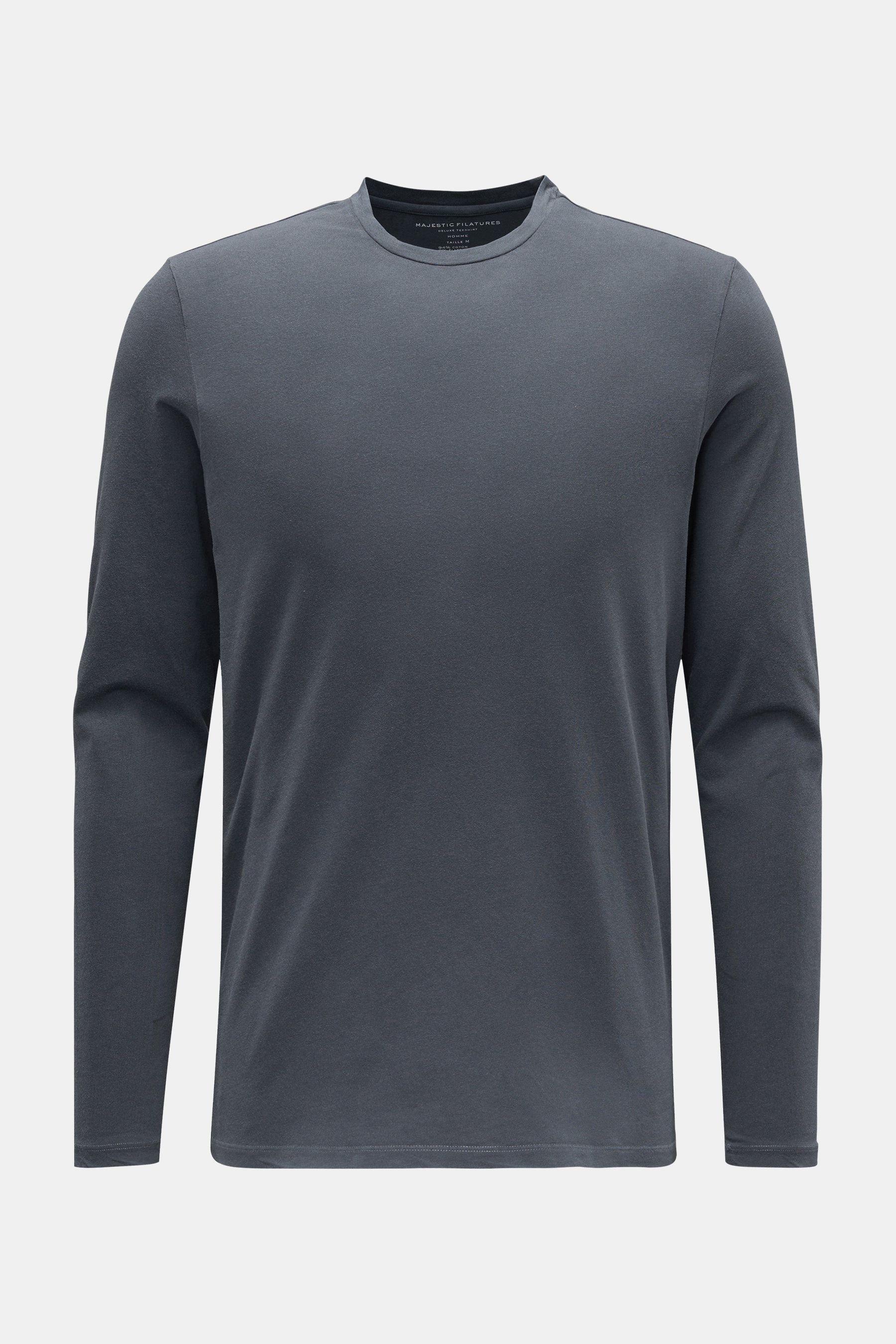 Majestic Filatures Rundhals-Longsleeve 'Henry' anthrazit