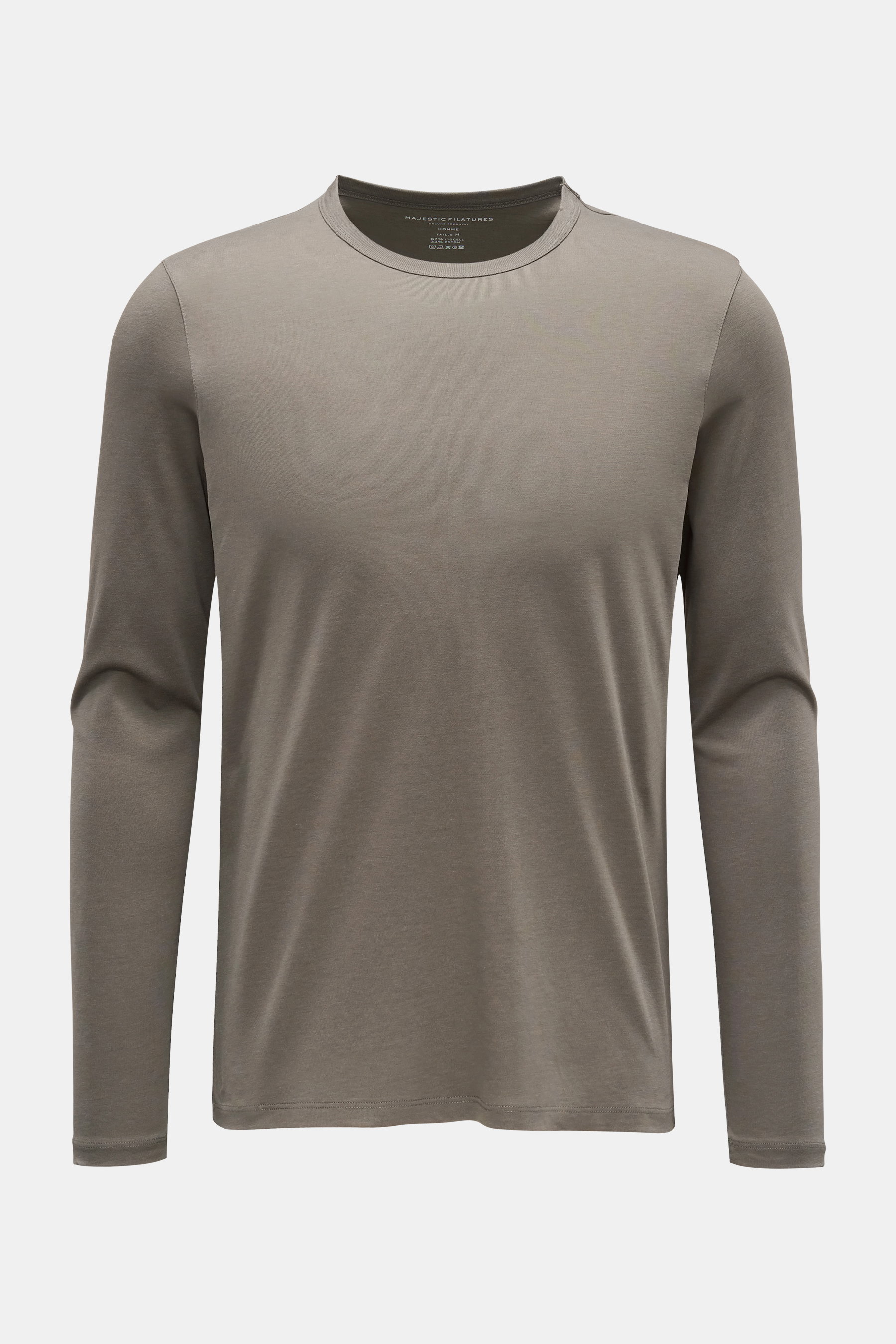 Majestic Filatures Rundhals-Longsleeve dark olive