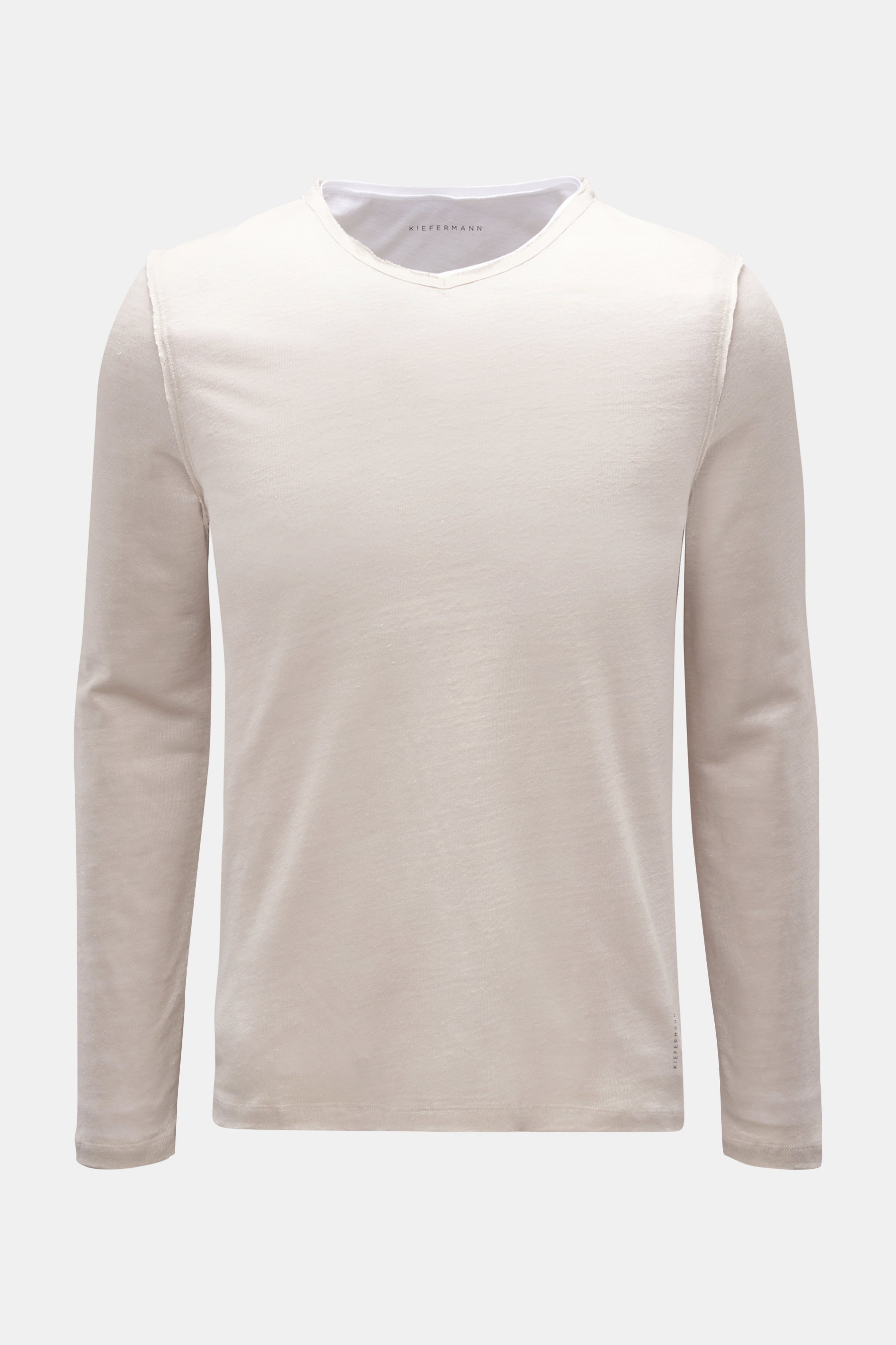 Kiefermann Leinen V-Neck Longsleeve 'Florian' creme