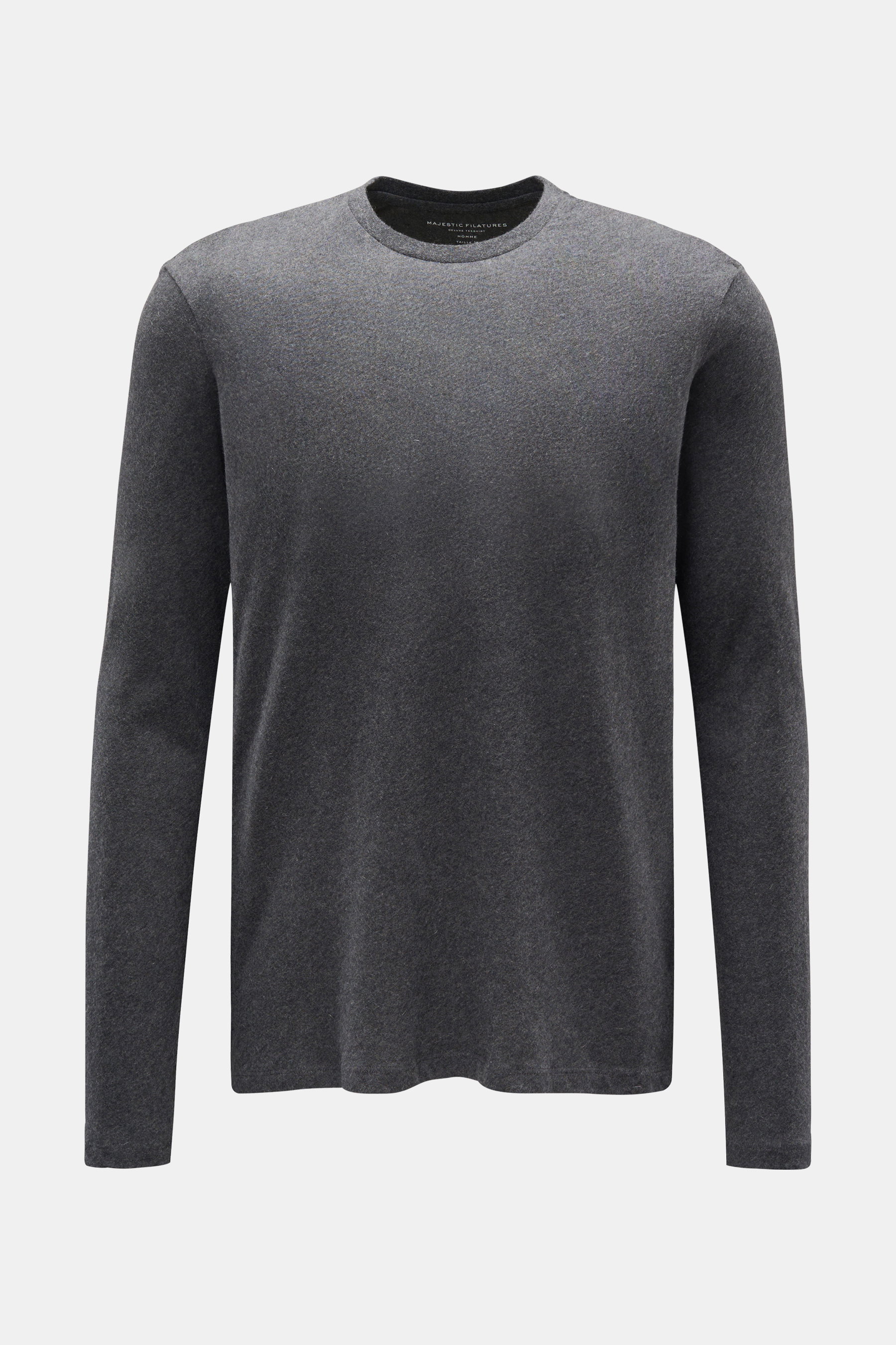 Majestic Filatures Rundhals-Longsleeve dunkelgrau