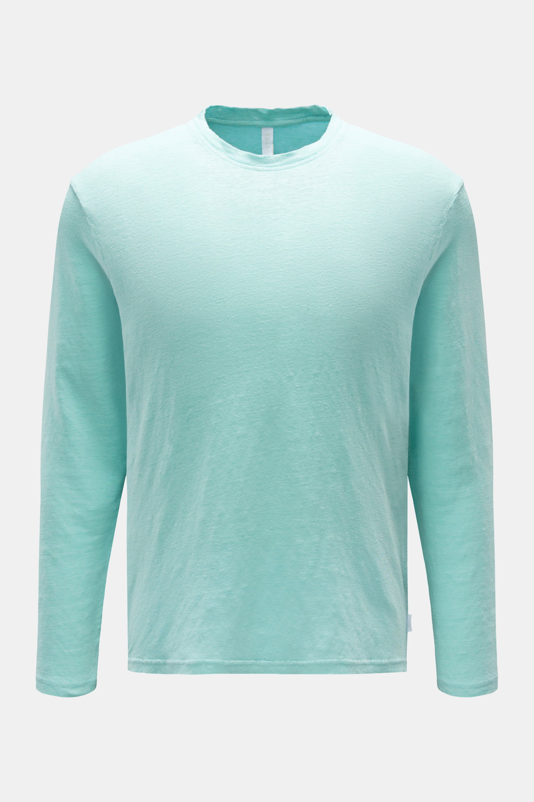 04651/ A trip in a bag Leinen Rundhals-Longsleeve 'Linen Jersey' türkis