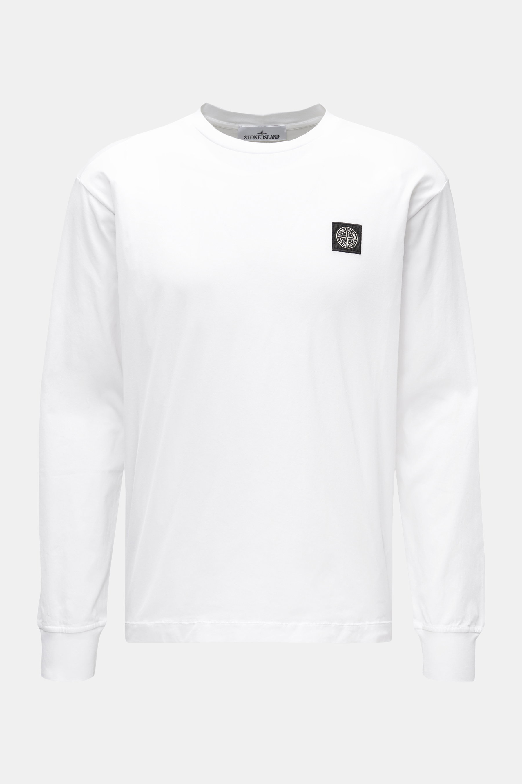 Stone Island Rundhals-Longsleeve weiß