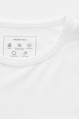 04651/ A trip in a bag 'Organic Tee LS' crew neck long sleeve white