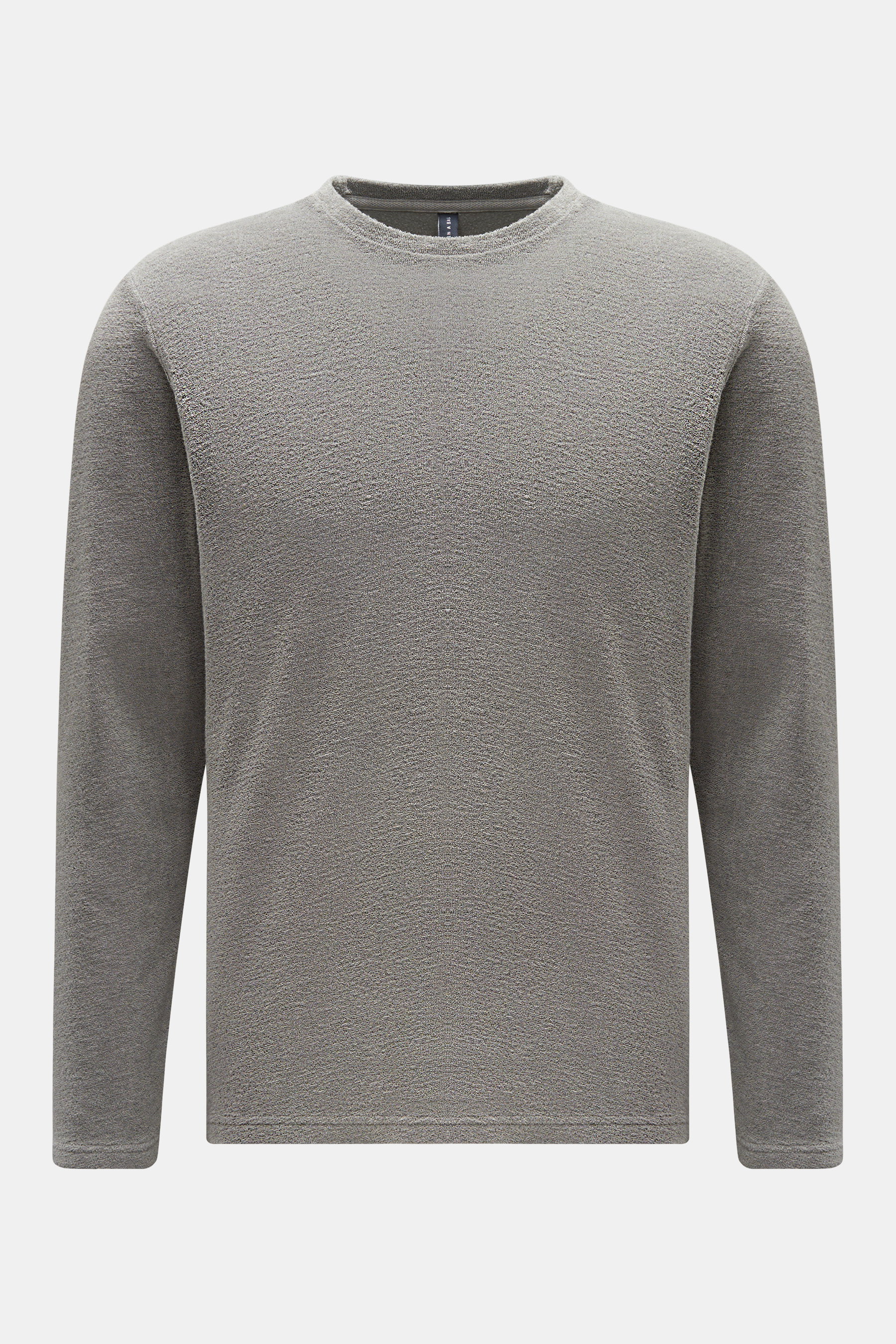 Frottee Rundhals-Longsleeve 'Terry Tee' grau