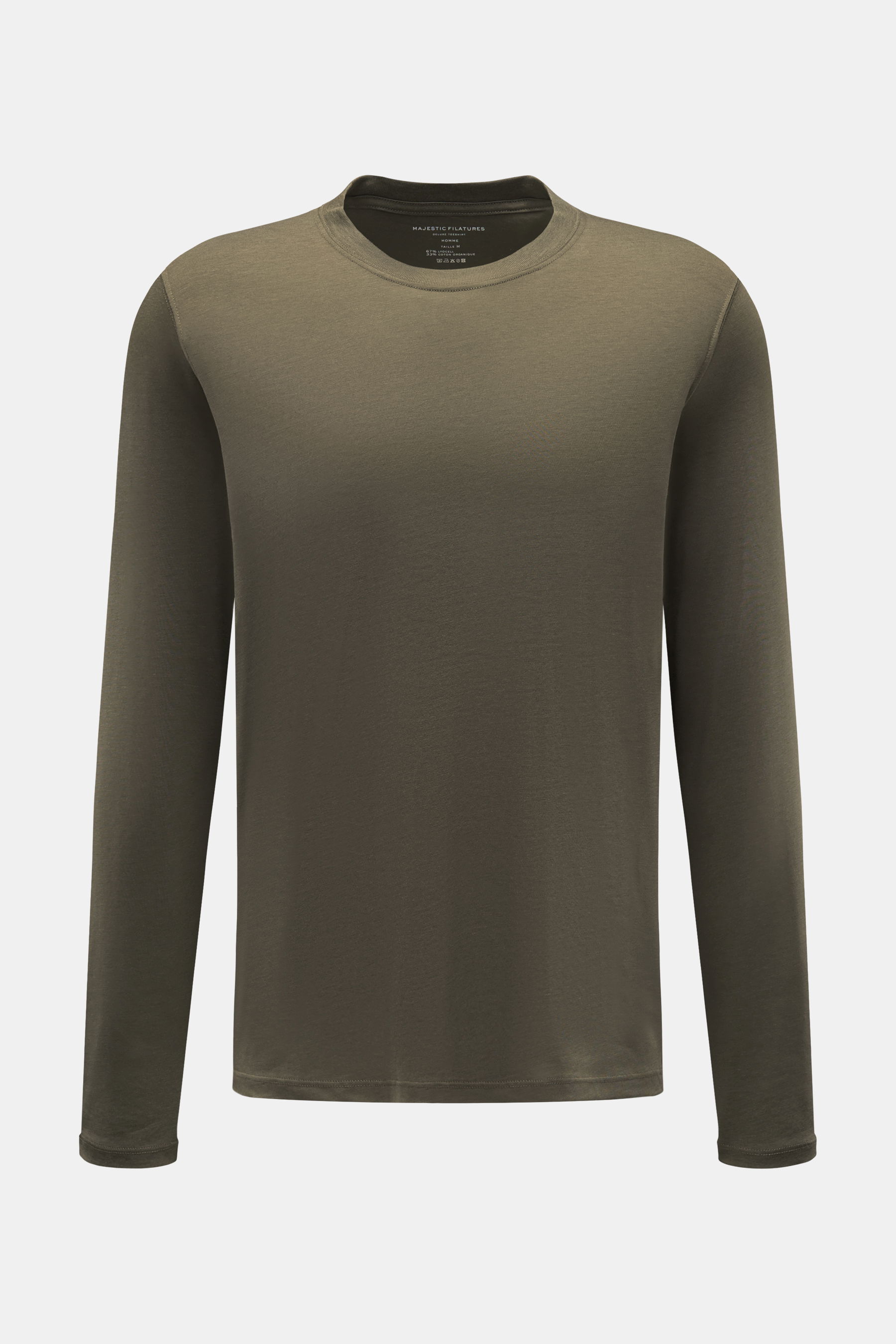 Majestic Filatures - Herren - Rundhals-Longsleeve oliv