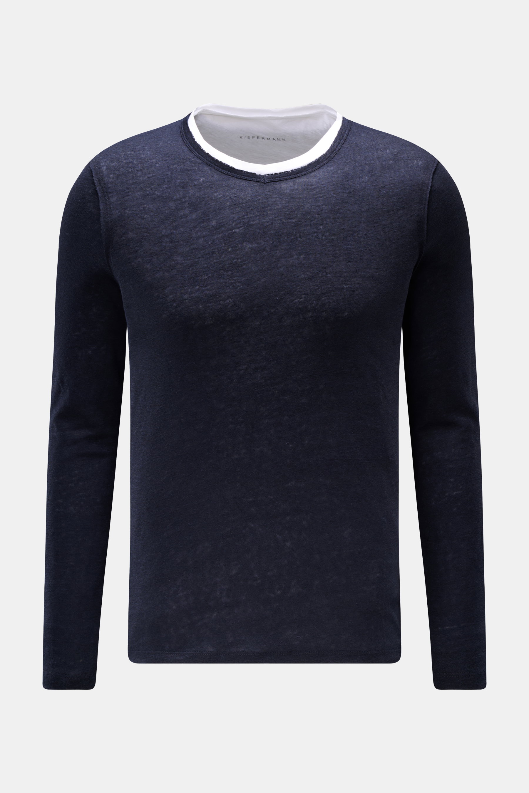 Kiefermann Leinen V-Neck Longsleeve 'Florianis' navy
