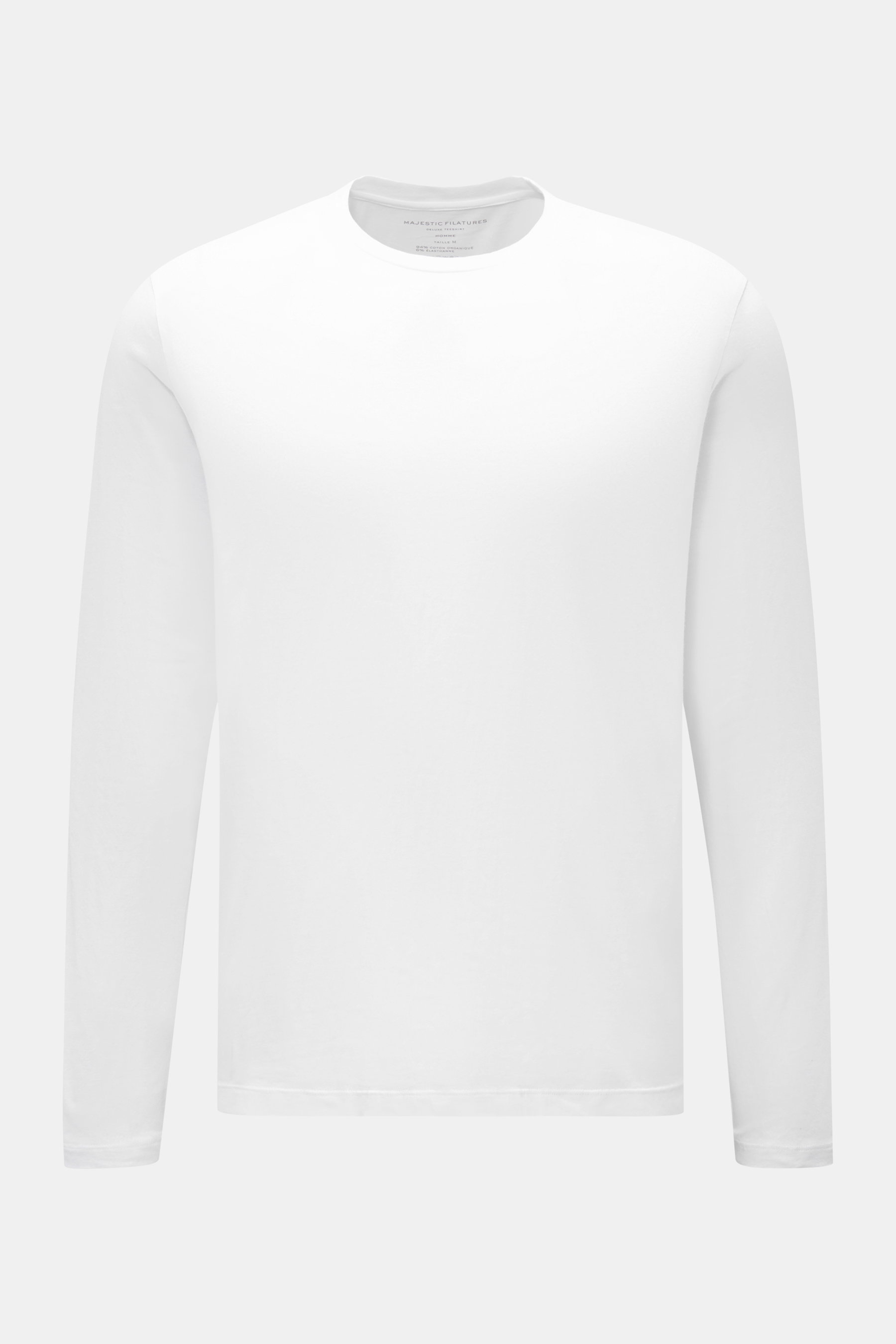 Majestic Filatures Rundhals-Longsleeve 'Henry' weiß