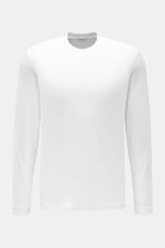 Stefan Brandt Rundhals-Longsleeve 'Sea Island Eli' weiß, Slim Fit, Jersey aus reiner Sea-Island-Baumwolle, weicher Griff, Frontansicht.