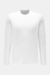 Stefan Brandt Rundhals-Longsleeve 'Sea Island Eli' weiß, Slim Fit, Jersey aus reiner Sea-Island-Baumwolle, weicher Griff, Frontansicht.