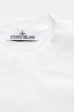 Stone Island Rundhals-Longsleeve weiß