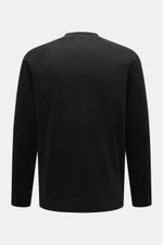 04651/ A trip in a bag Longsleeve 'Nunu' schwarz, Rückansicht, schwerer Baumwoll-Jersey, Regular Fit, Rundhalsausschnitt, Raglanärmel, weicher Griff.