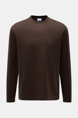 Braunes 04651/ A trip in a bag Longsleeve 'IF Tee' in Frontansicht, Jersey aus elastischer Baumwolle, soft, Regular Fit, Rundhals, kurze Saumschlitze.