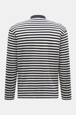 Rückansicht des 04651/ A trip in a bag Feinstrick-Longsleeve dark navy/offwhite gestreift, aus reiner Baumwolle, Regular Fit, mit Rundhalsausschnitt.