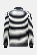 Rückansicht des 04651/ A trip in a bag Strickpolo 'Johnny' dark navy/offwhite gestreift mit Skipper-Kragen, Regular Fit, Baumwollstrick.