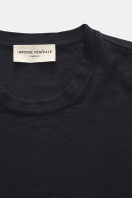 Officine Générale Feinstrick-Rundhalspullover dark navy