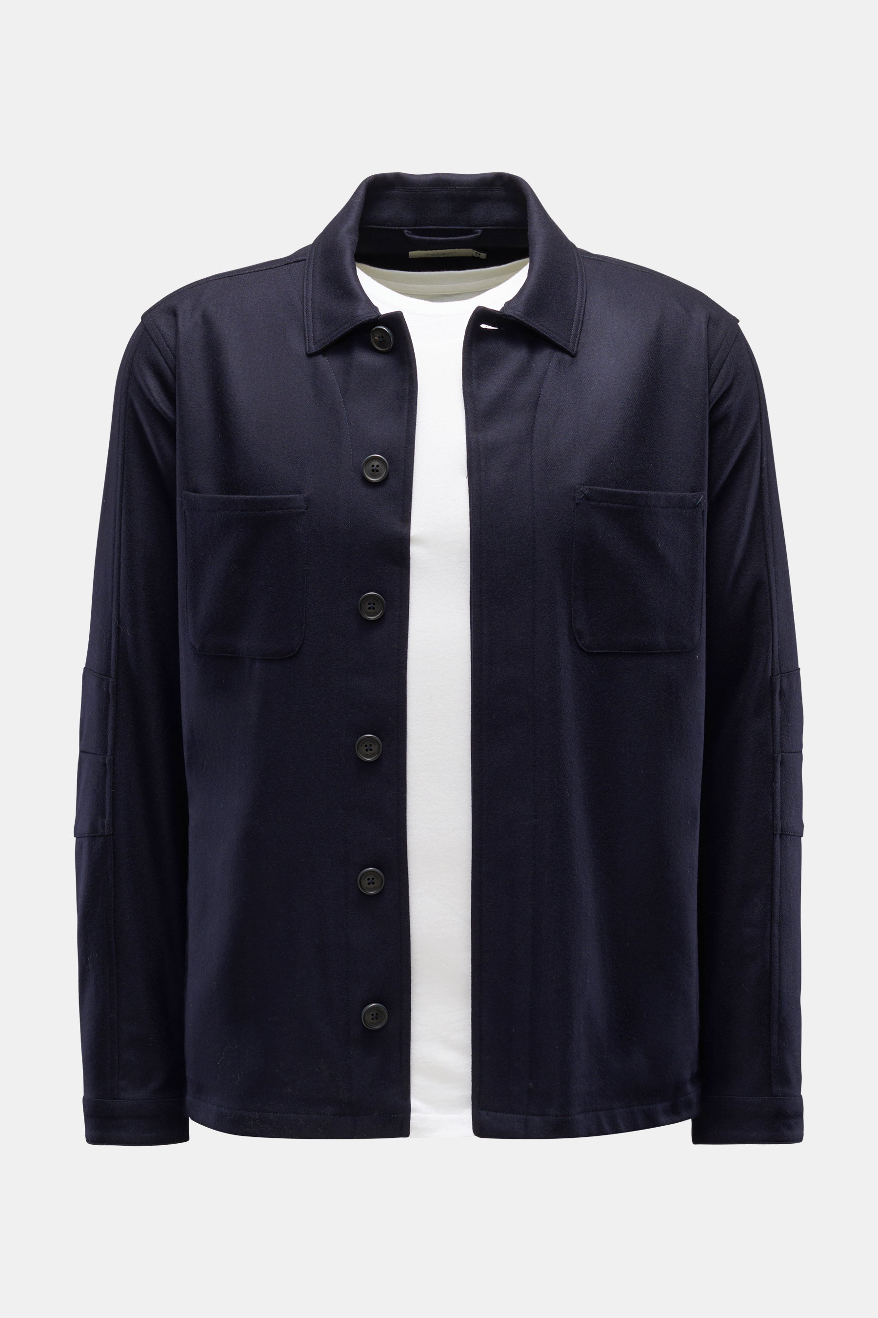 Weber+Weber Overshirt 'Felted Wool Overshirt' navy
