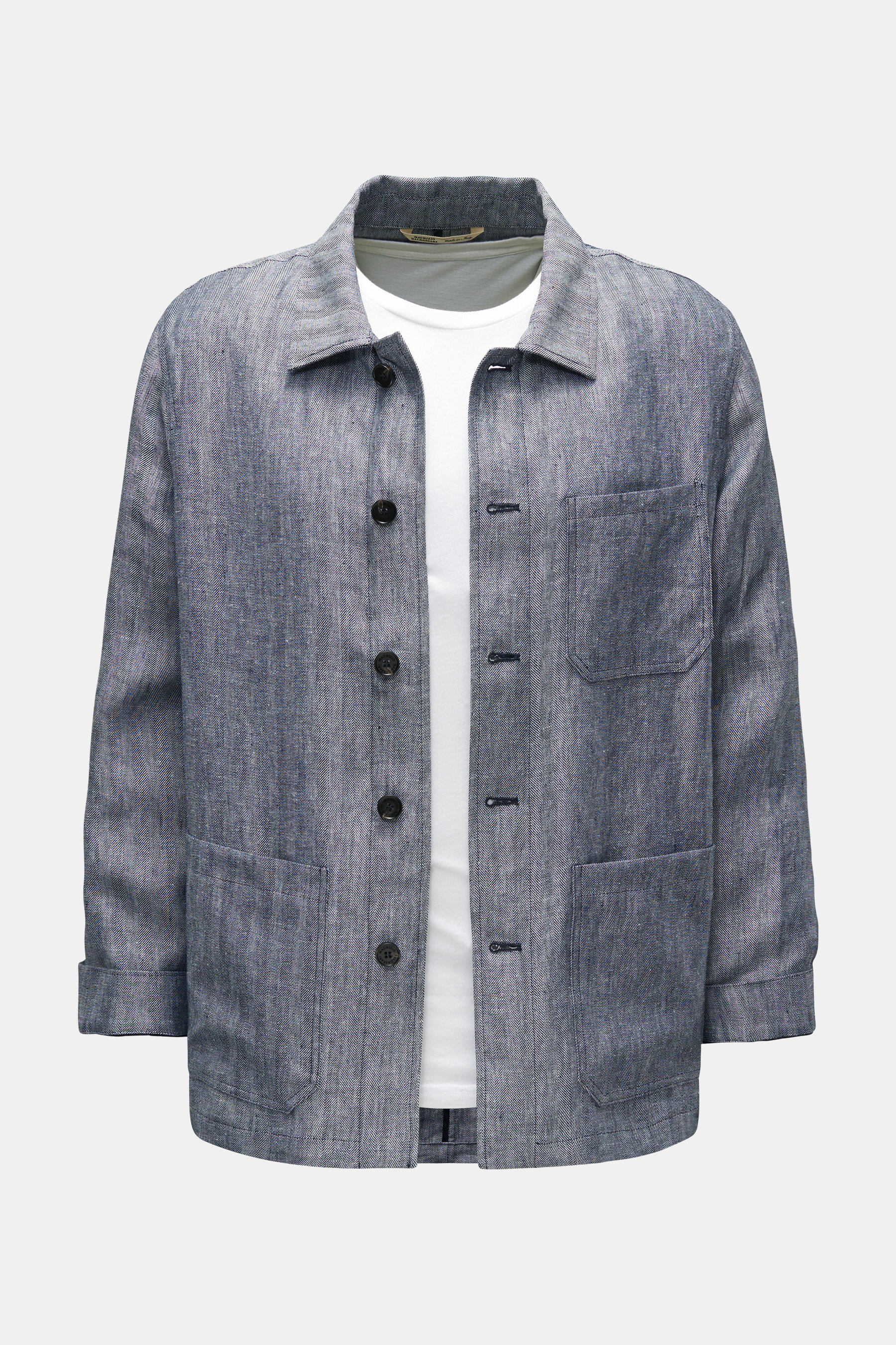 Maurizio Baldassari Overshirt rauchblau gemustert