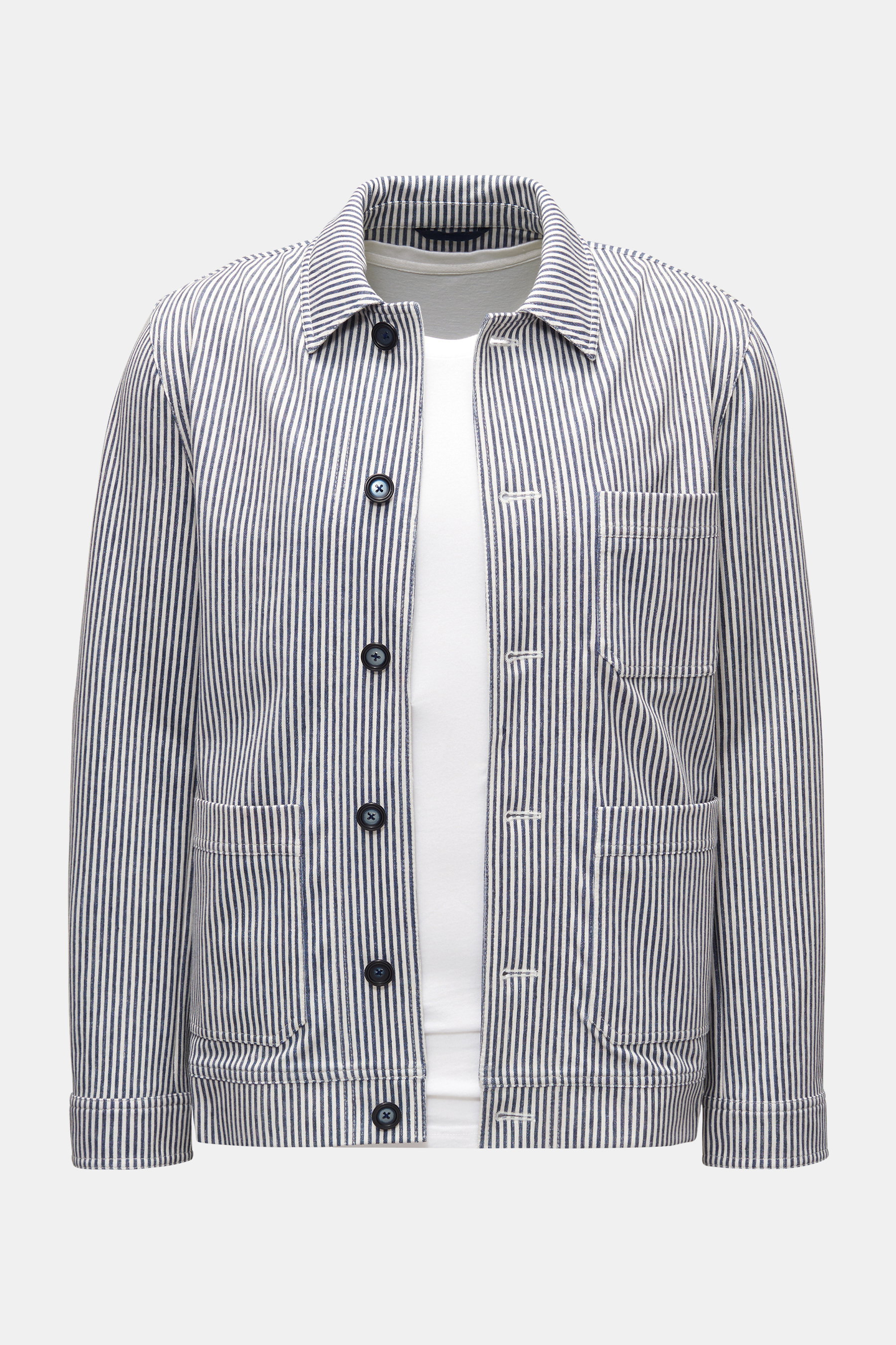 Circolo 1901 Piqué-Overshirt navy/weiß gestreift