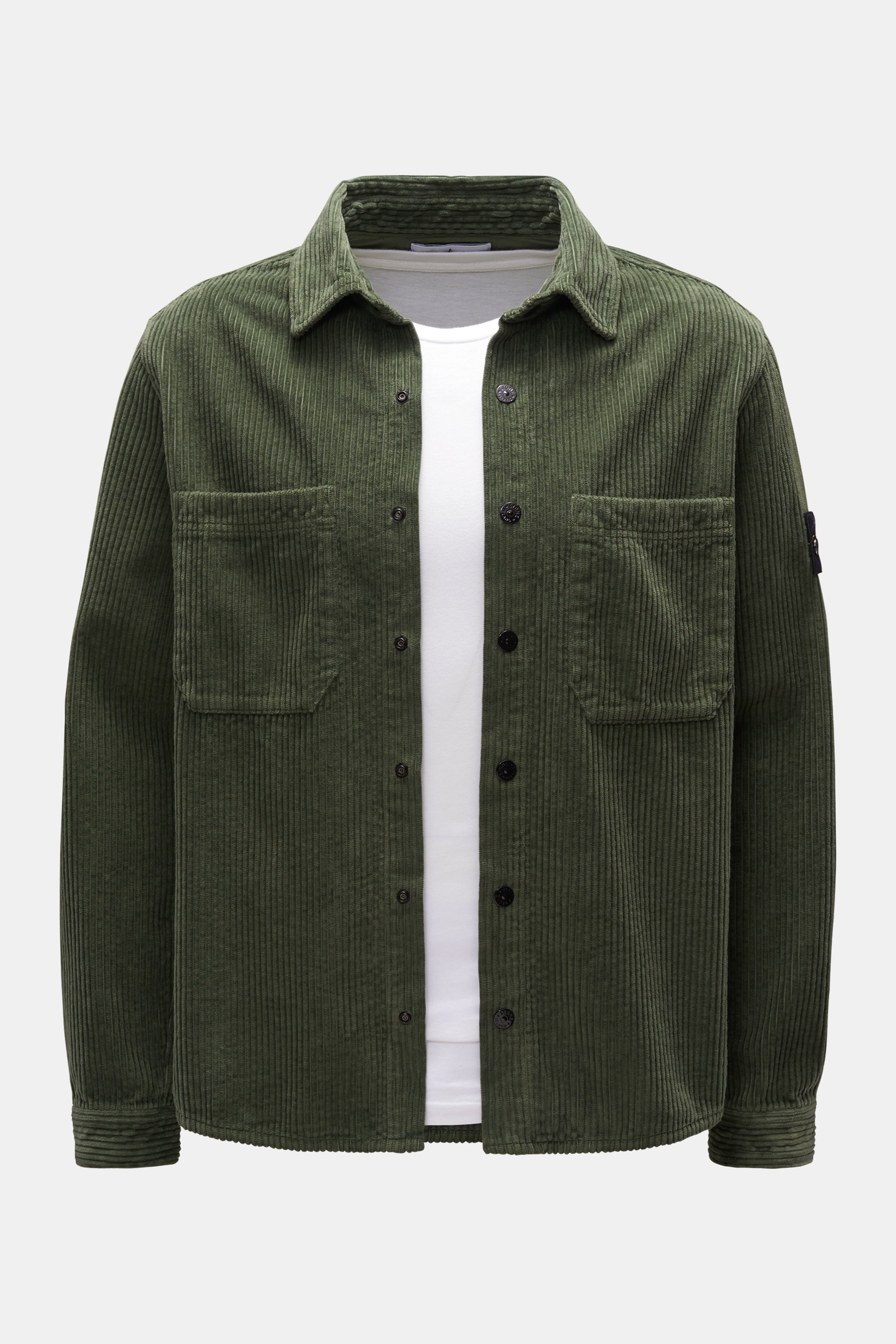Stone Island Cord-Overshirt graugrün