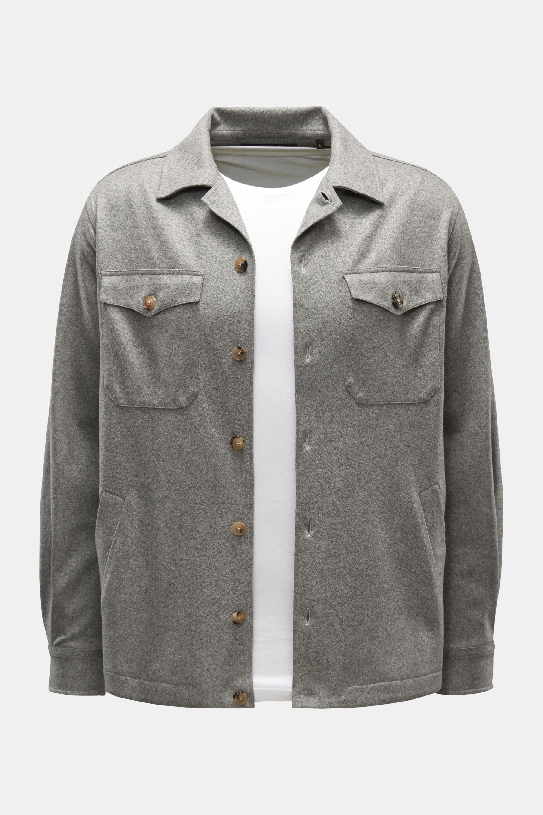 Windsor Cashmere Overshirt grau meliert