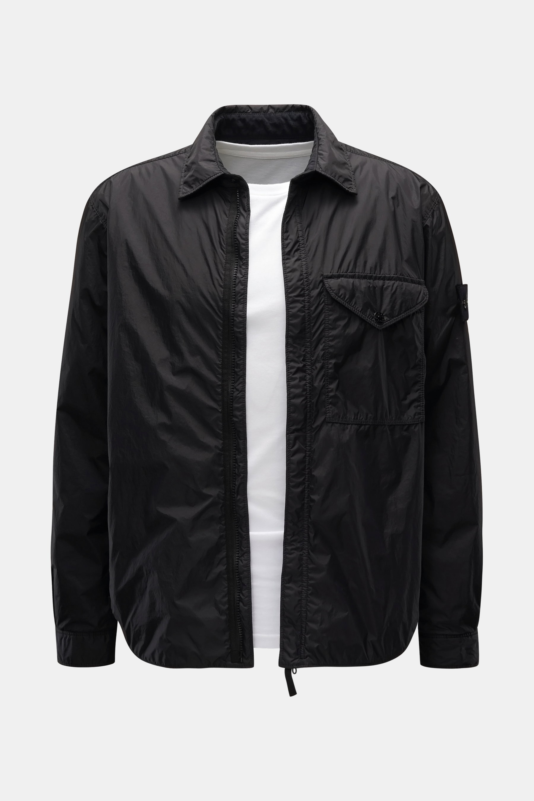 Stone Island Overshirt 'Garment Dyed Crinkle Reps R-NY With Primaloft-TC' schwarz