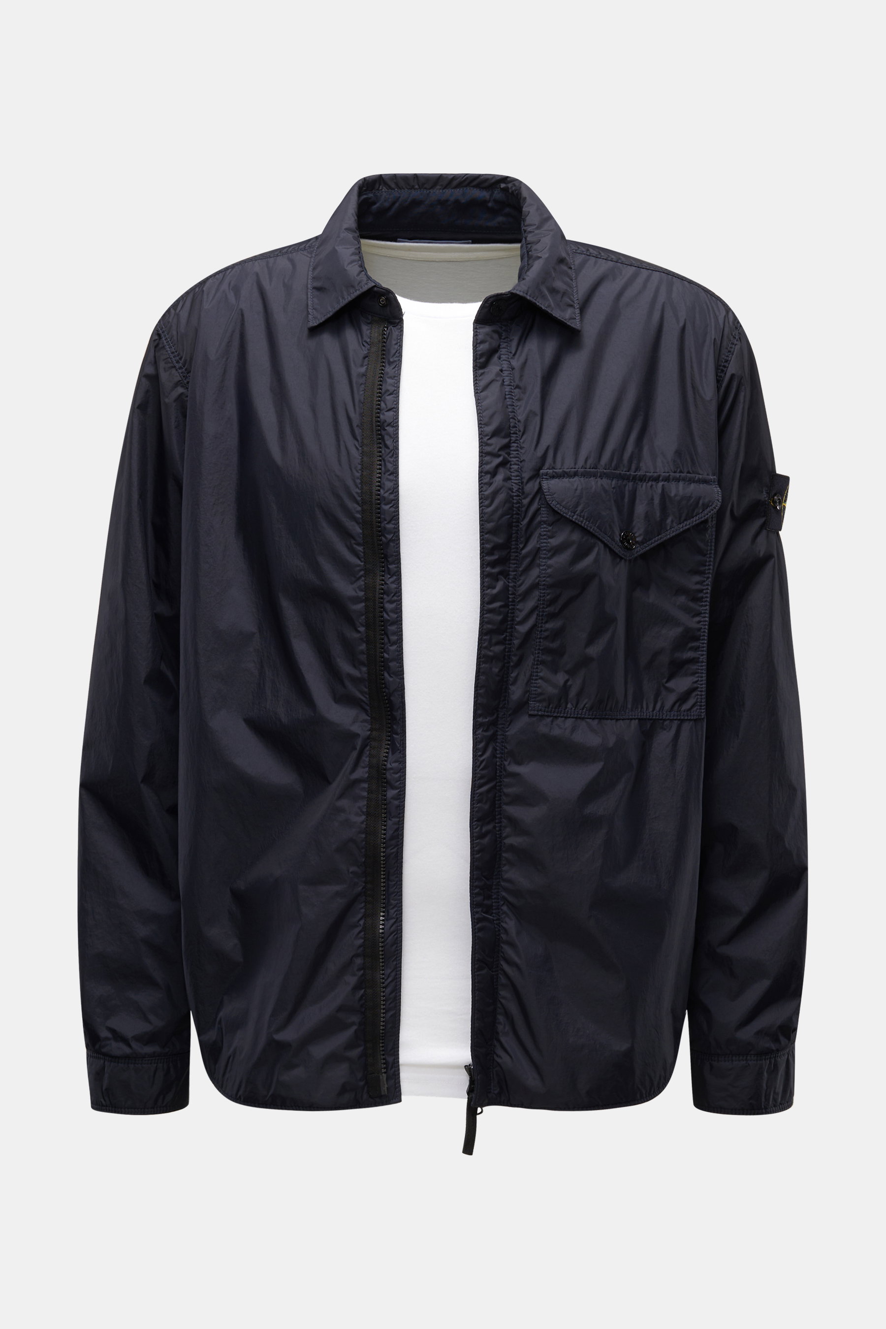 Stone Island Overshirt 'Garment Dyed Crinkle Reps R-NY With Primaloft-TC' dark navy